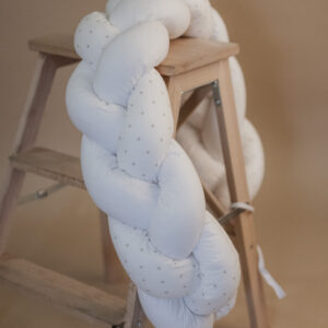 Pletenica - bijela, nude točkice