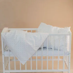 Posteljina za dječji krevetić - smeđe točkice