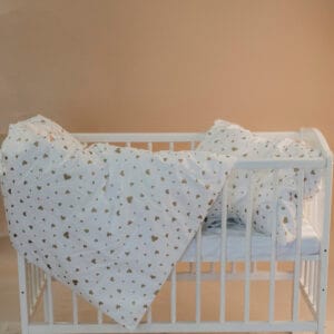 Posteljina za dječji krevetić - srca