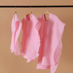 Pončo za plažu- muslin - roza