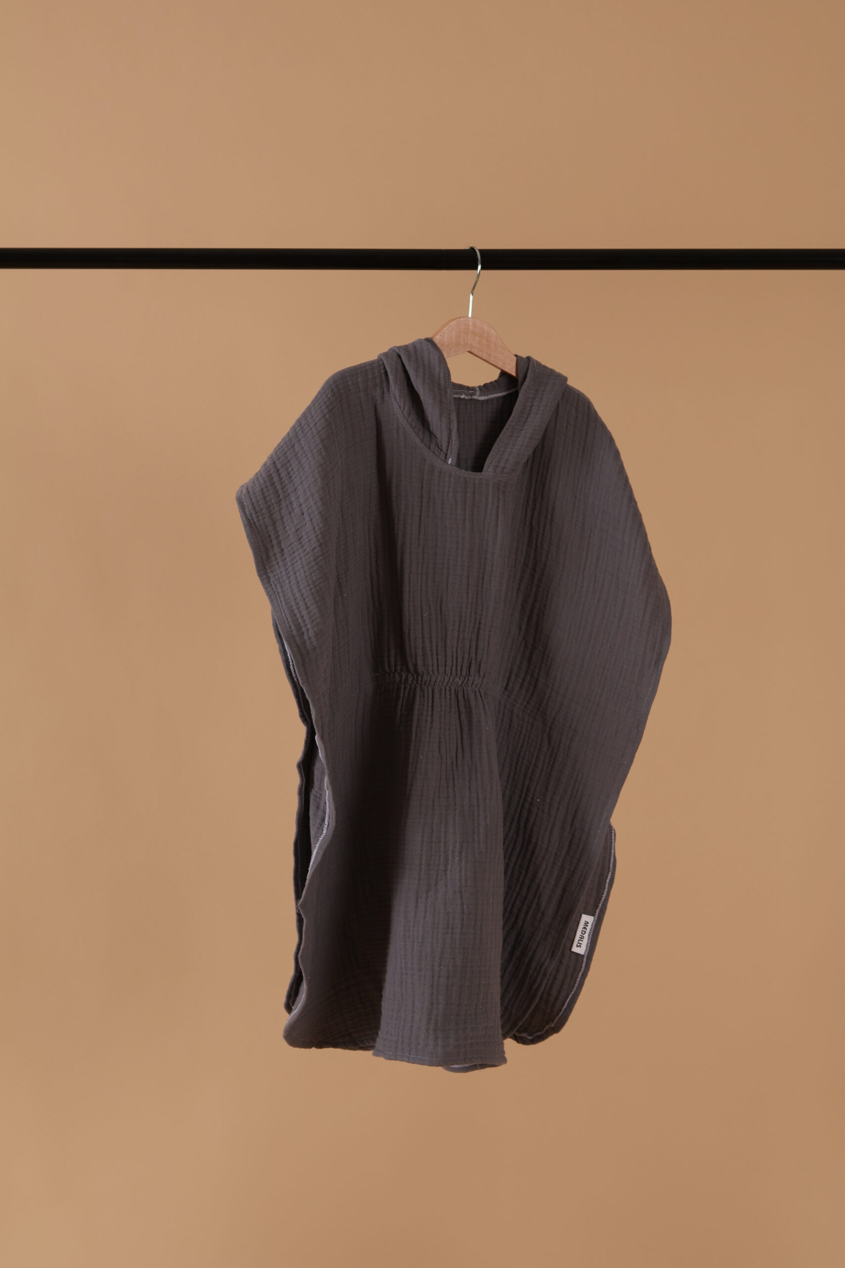 Pončo za plažu- muslin - siva - Slika 3