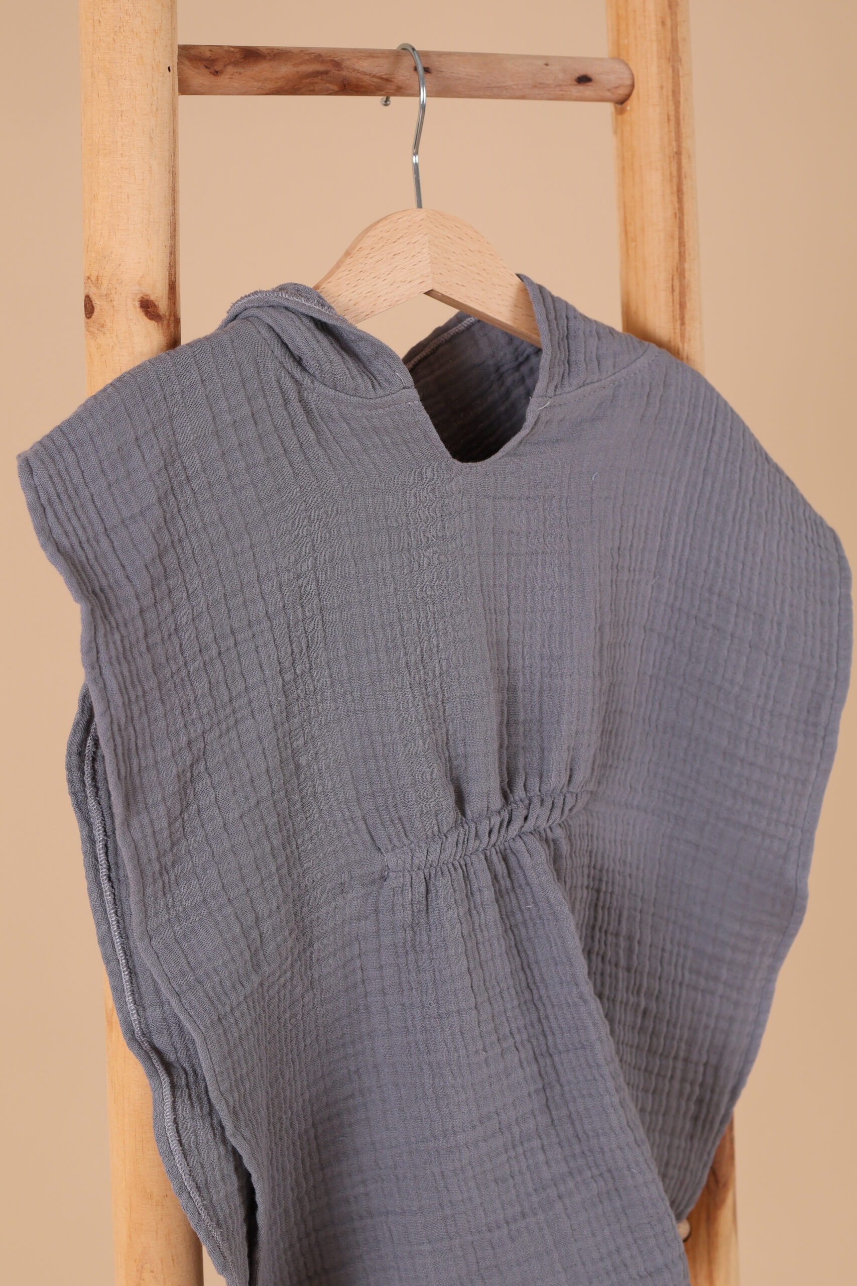 Pončo za plažu- muslin - siva - Slika 2