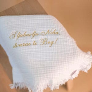 Tetra muslin deka - s natpisom