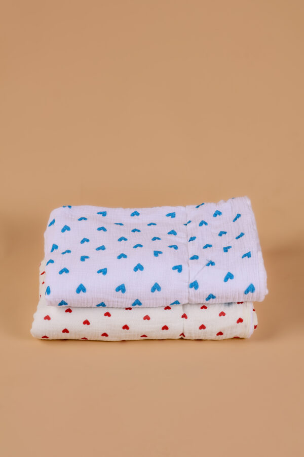Topla dekica - MUSLIN - crveno srce - Image 3