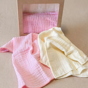 Muslin pelene za bebe četveroslojne - roza/bež