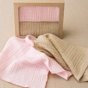 Muslin pelene za bebe četveroslojne - roza/nude