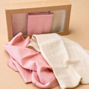 Muslin pelene za bebe dvoslojne - roza/nude