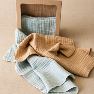 Muslin pelene za bebe četveroslojne - mint/nude